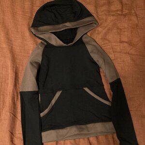 Handmade Organic Bamboo Fleece Hoodie- Black Brown Raglan Pullover